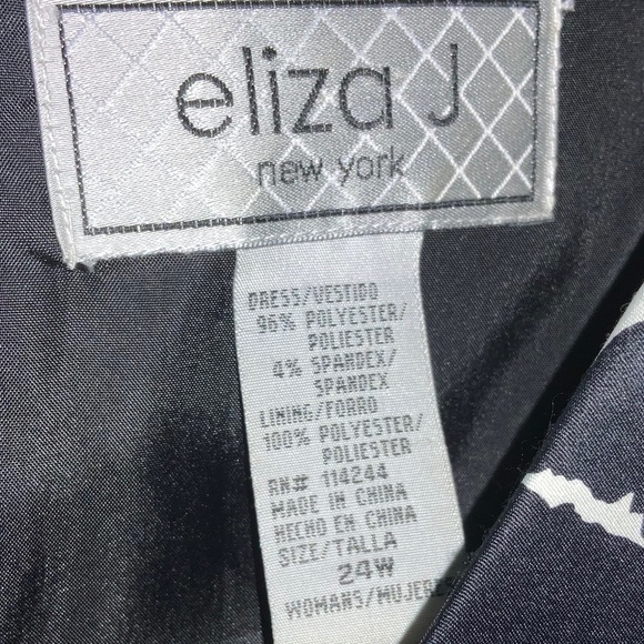Eliza J geometric print dress Sz 24W sleeveless back zip lined - Picture 4 of 9